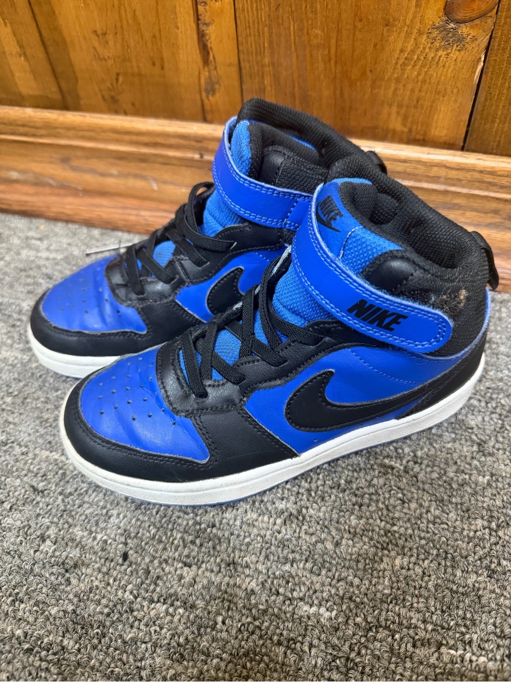 Nike Kids High-Top Sneakers in Blue and Black